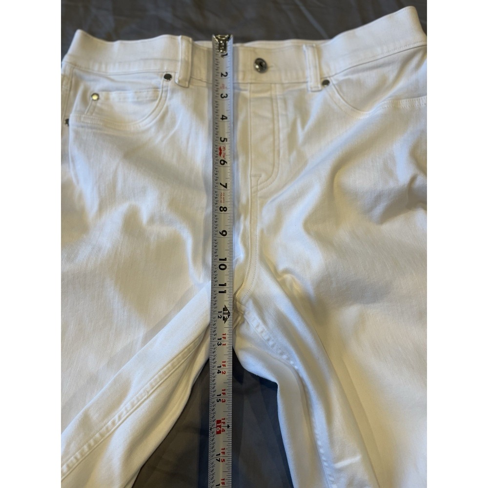 SPANX Shapewear Cropped Wide-Leg Jeans Nautical Large White Stretch Pull On - Picture 11 of 12